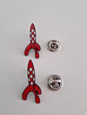 Nieuw 2 speldjes raket Kuifje / Tintin beschikbaar voor biedingen
