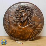 Grote bronzen plaat reliëf plaquette Jezus met doornenkroon, Antiek en Kunst, Ophalen of Verzenden