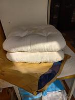 twee grote ecru kussens, Huis en Inrichting, Woonaccessoires | Kussens, Ophalen, Gebruikt, Wit, Rechthoekig