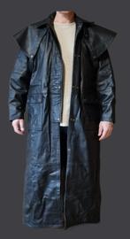Raberg Full Length Black Leather Trench Coat, Maat 46 (S) of kleiner, Raberg, Ophalen of Verzenden, Zo goed als nieuw