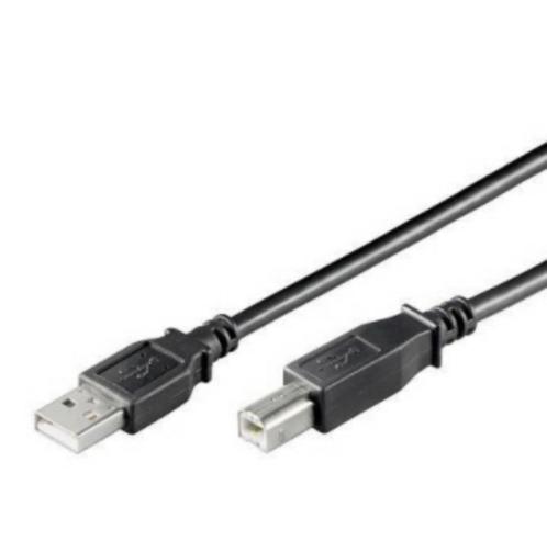 USB-A naar USB-B Kabel - Zwart Type 2.0 High Speed  45 cm, Telecommunicatie, Mobiele telefoons | Telefoon-opladers, Gebruikt, Ophalen of Verzenden