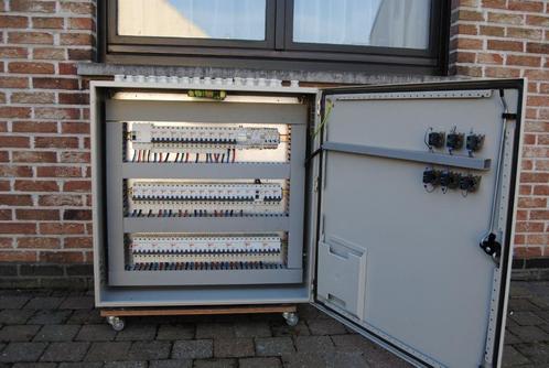 Metalen zekeringkast voor werkplaats, bedraad 3 x 400 volt+N, Doe-het-zelf en Bouw, Elektriciteit en Kabels, Gebruikt, Schakelaar