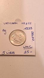Vatican 5 lires 1939 AG UNC, Enlèvement ou Envoi