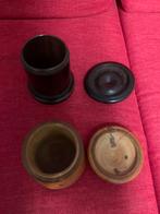 Houten potjes met schroefdeksel, Ophalen