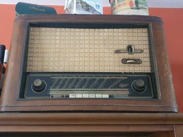 Oude Retro Radio met Actieve Speakers – stijlvol en werkt!, Enlèvement, Comme neuf, Radio