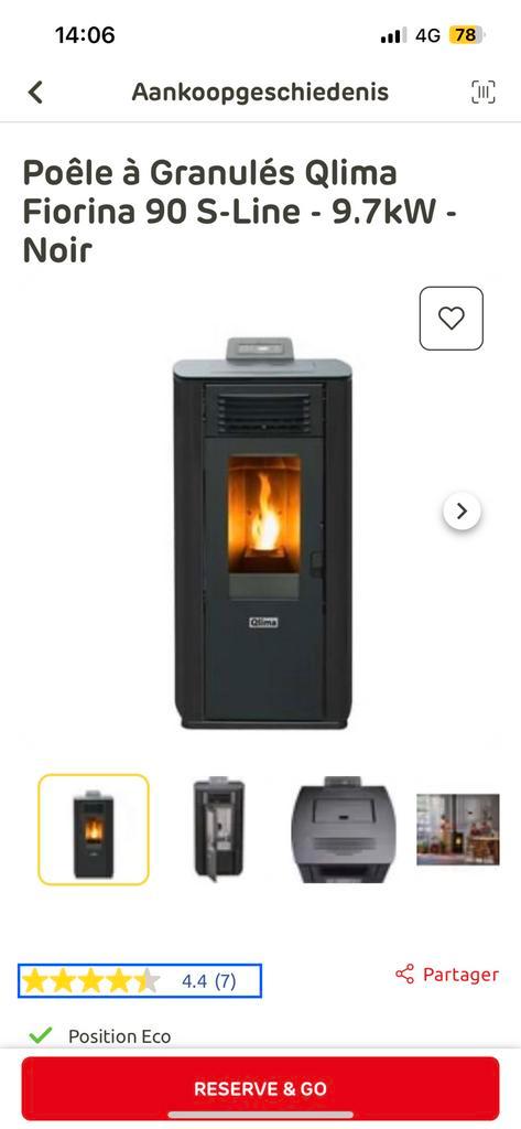 Pelletkachel Qlima Fiorina 90 S-line 9,7kW zwart, Huis en Inrichting, Kachels, Nieuw, Vrijstaand, Pelletkachel, Overige brandstoffen