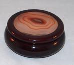 Een kersenhouten potje met agaatschijf., Ophalen of Verzenden, Zo goed als nieuw
