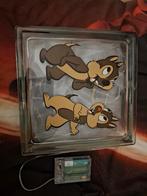 Knabbel en babbel disney een glazen lamp als dicoratie, Ophalen, Gebruikt