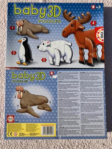 Baby 3D puzzel Educa animaux 4 figurines carton, Enlèvement ou Envoi, Moins de 10 pièces, Comme neuf, 4 à 6 ans