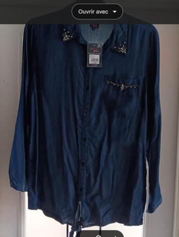 Chemise 46 fin jeans brillant NEUF beschikbaar voor biedingen