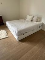 Dubbel bed, Huis en Inrichting, Ophalen, Tweepersoons, Zo goed als nieuw, 180 cm