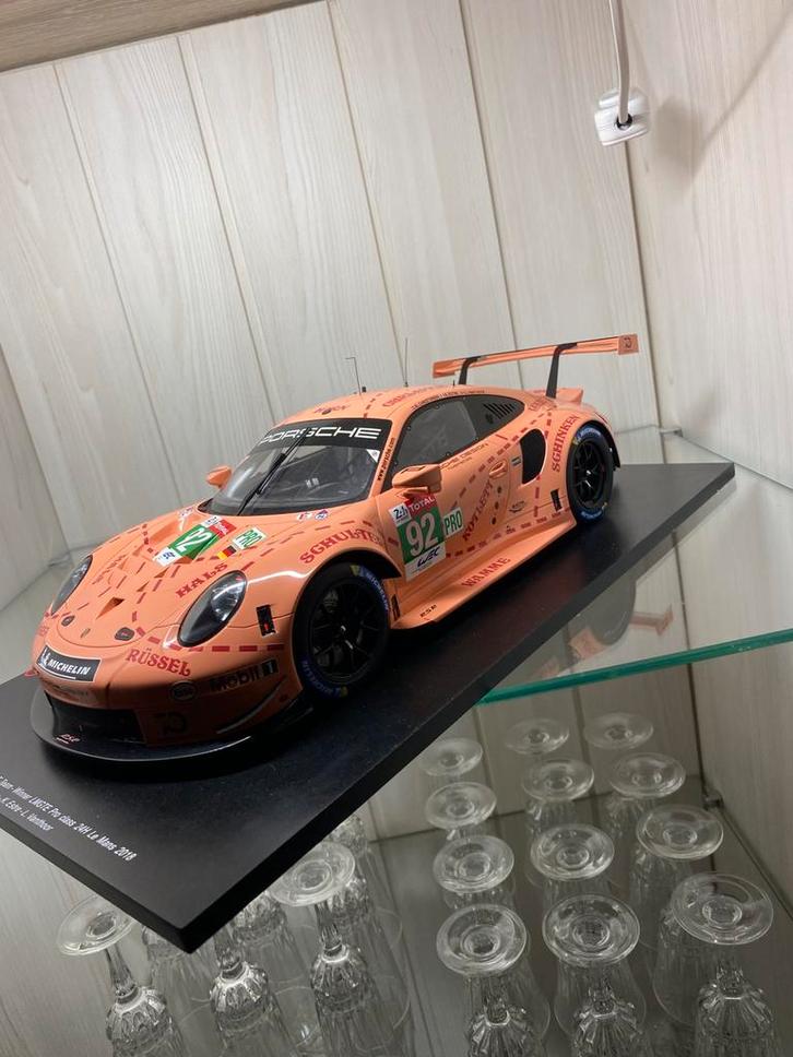 Minuature prosche 1/12 vainqueur mans 2018 edition limitee, Verzamelen, Automerken, Motoren en Formule 1, Zo goed als nieuw, Auto's