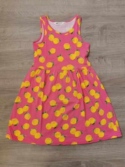 Jurk citroenen H&M - maat 122, Kinderen en Baby's, Kinderkleding | Maat 122, Zo goed als nieuw, Meisje, Jurk of Rok, Ophalen of Verzenden