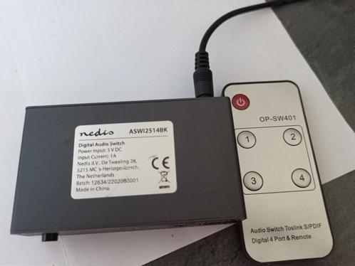 Nedis ASWI2514BK Digitale Audio switch, Audio, Tv en Foto, Overige Audio, Tv en Foto, Zo goed als nieuw, Ophalen of Verzenden