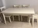 Table extensible avec 8 chaises ROSENTORP IKEA, Enlèvement, Utilisé, Blanc, Cinq, Six Chaises ou plus