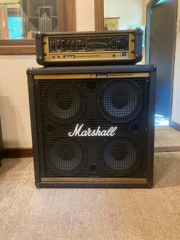 Marshall bass amp + box 4x10, Muziek en Instrumenten, Versterkers | Bas en Gitaar, Ophalen, Gebruikt