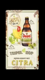DUVEL CITRA TRIPEL HOP reclame retro dubbel metaal 70cmx40cm, Verzenden, Zo goed als nieuw, Reclamebord