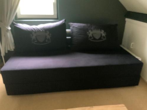 Zeer degelijk zetelbed , slaapbank, Huis en Inrichting, Slaapkamer | Slaapbanken, Gebruikt, 100 cm, 200 cm, Tweepersoons, Zwart