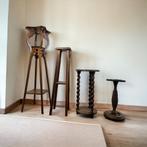 Vintage houten staander / plantentafel / pied de stal, Ophalen of Verzenden