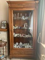 Antieke geslepen glazen kast met verlichting englazen legger, Antiek en Kunst, Ophalen