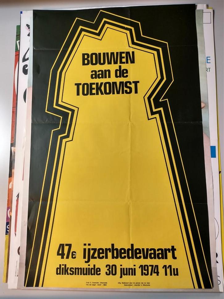 47e ijzerbedevaart 1974 affiche, Verzamelen, Posters, Gebruikt, Ophalen of Verzenden
