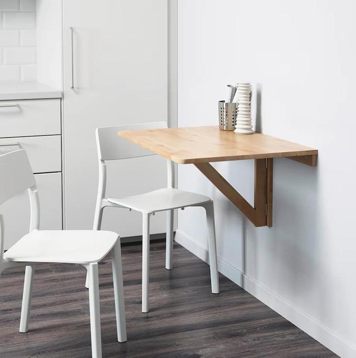 Table pliante Norbo (bouleau massif) comme neuve !, Maison & Meubles, Tables | Tables d'appoint, Comme neuf, Rectangulaire, 45 à 60 cm