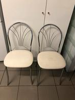 Lot de 2 chaises vintage, Utilisé, Blanc, Deux, Métal