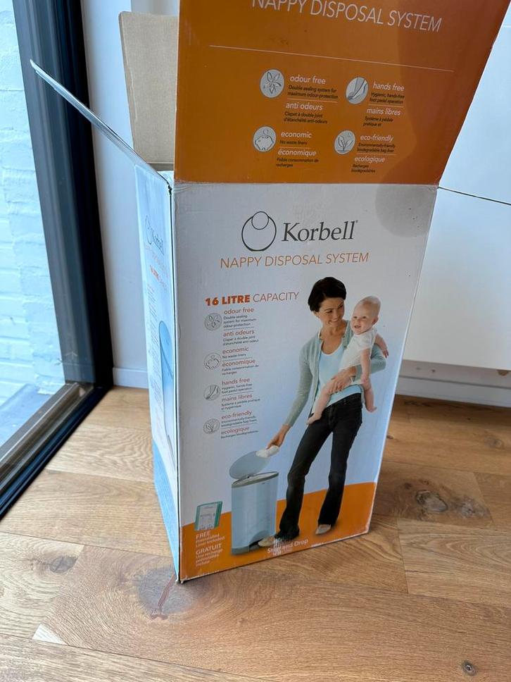 Korbell luieremmer 16L blauw nieuw, Kinderen en Baby's, Badjes en Verzorging, Nieuw, Luieremmer, Overige merken, Standaard, Ophalen