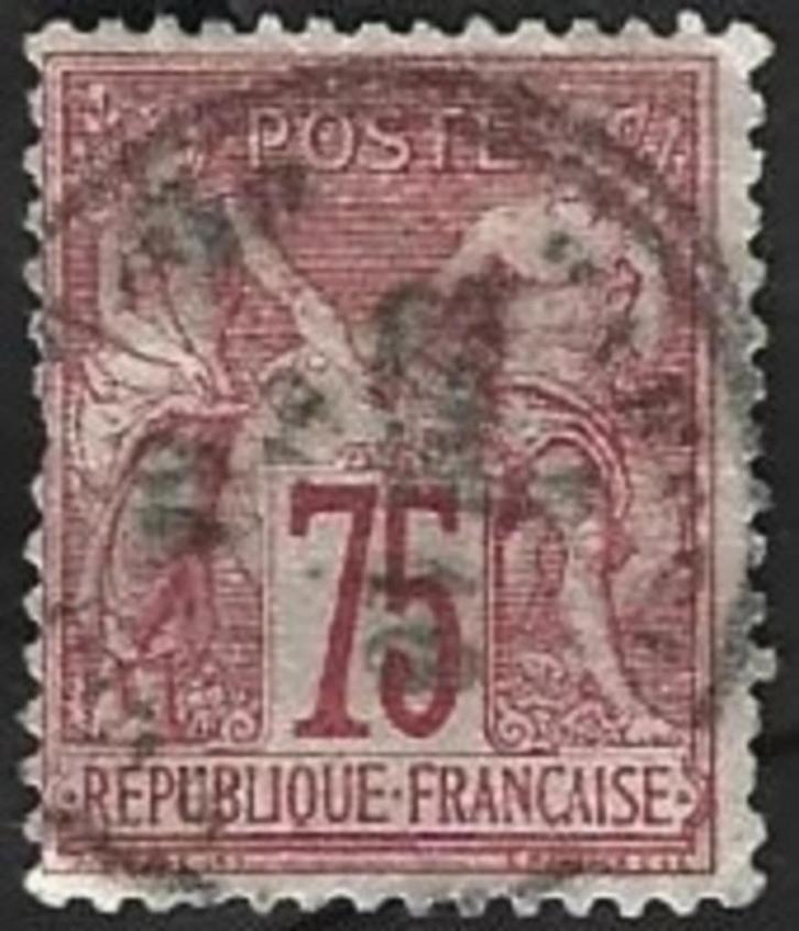 1 Postzegel Frankrijk 1876 Vrede en handel [type I], Postzegels en Munten, Postzegels | Europa | Frankrijk, Gestempeld, Ophalen of Verzenden