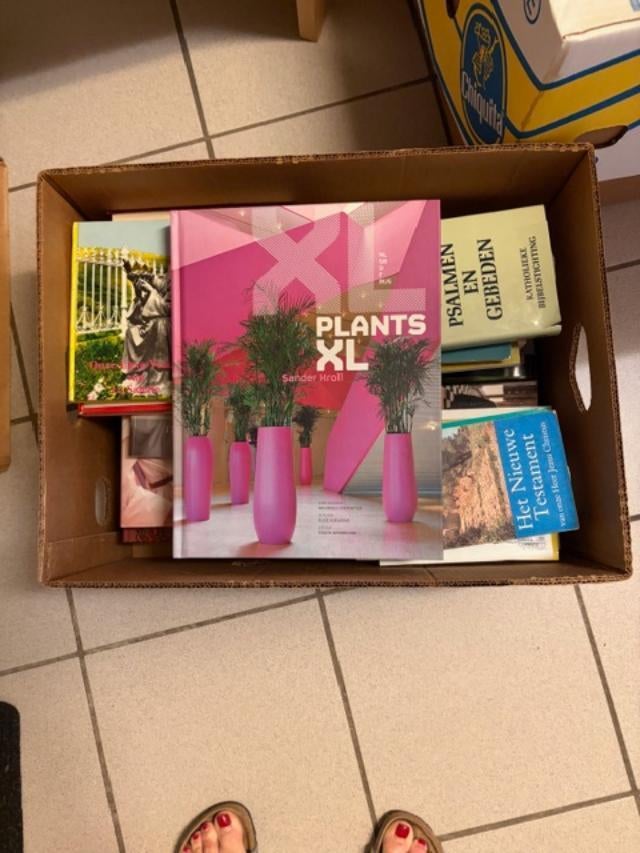 Gratis af te halen banaandoos vol met boeken, Enlèvement, Comme neuf