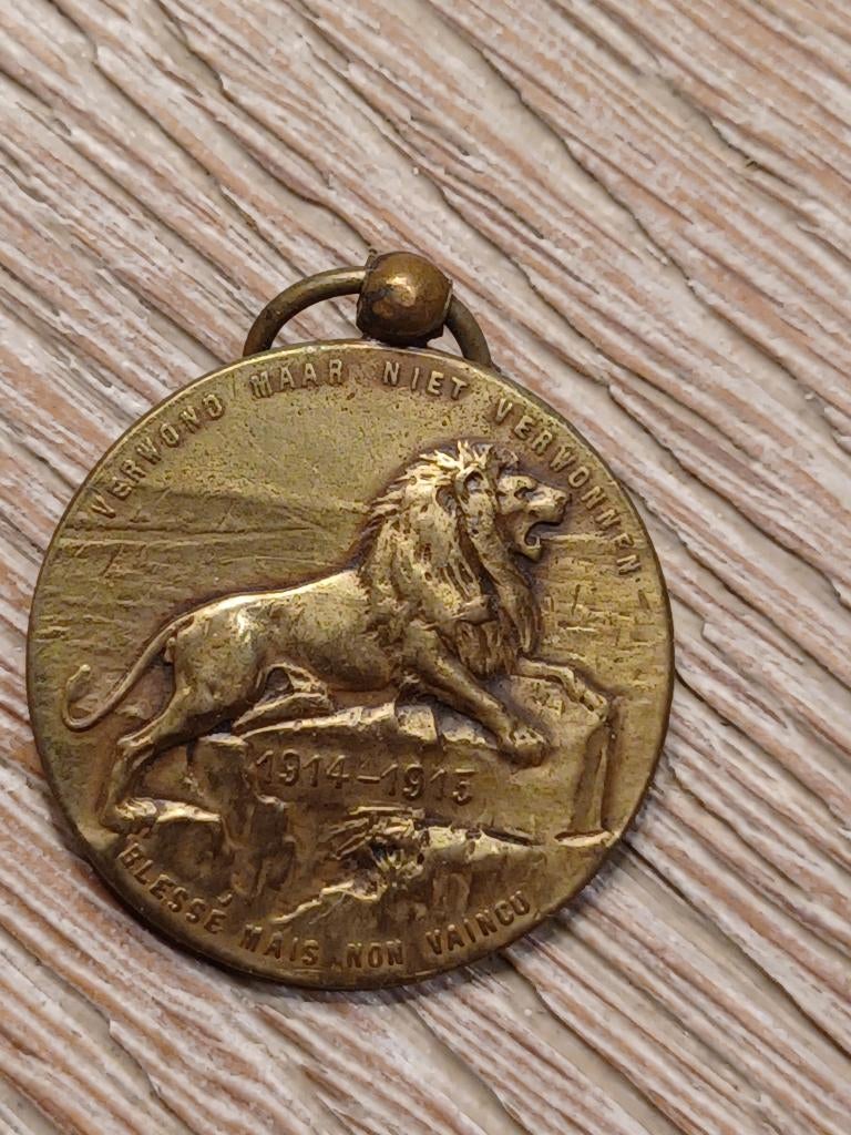 wo1 medaille 1914 1915 verwond niet verwonnen zeldzaam, Ophalen of Verzenden, Overige soorten, Lintje, Medaille of Wings