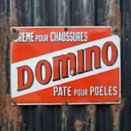 Antiek Emaille Reclamebord DOMINO Koekelberg 1926 Vintage, Collections, Marques & Objets publicitaires, Envoi, Utilisé, Panneau publicitaire