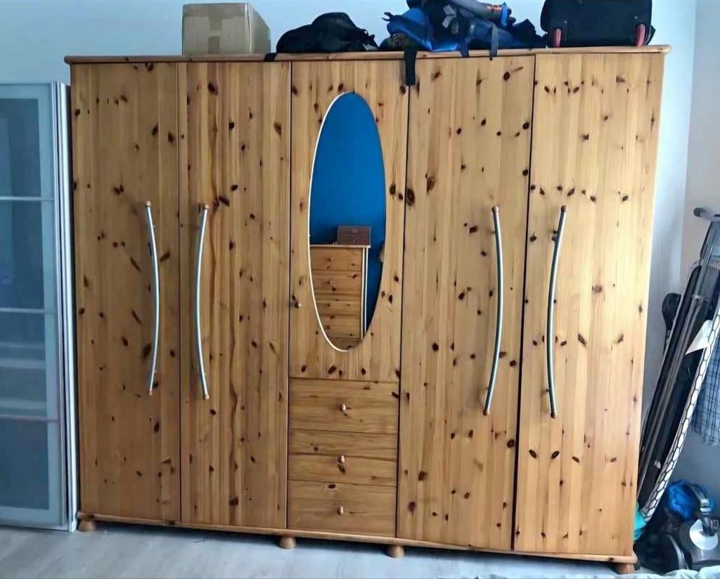 Garde robe en pin 5 portes ...., Maison & Meubles, 200 cm ou plus, Enlèvement, Utilisé, 200 cm ou plus