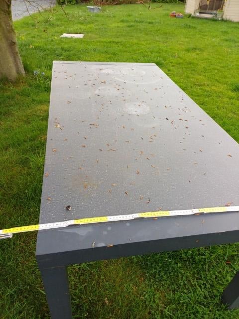 tuintafel 90 op 180 cm, Ophalen, Gebruikt, Rechthoekig, Aluminium