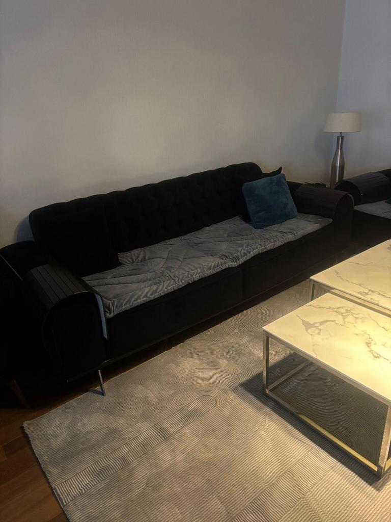 Zetel + 2 stoelen, Ophalen, Gebruikt, Stof