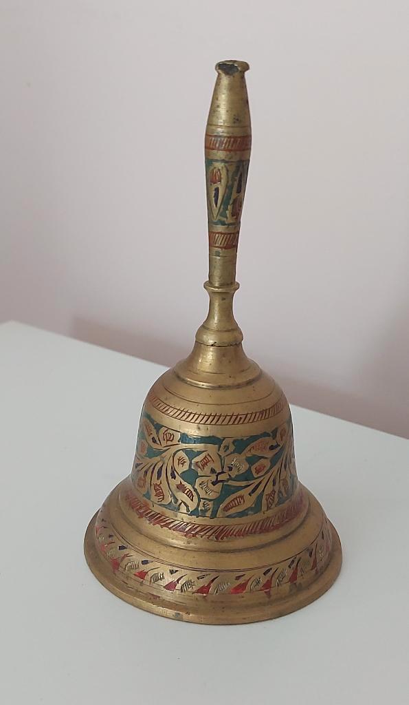 Cloche de table (laiton/émail), Antiquités & Art, Curiosités & Brocante, Enlèvement