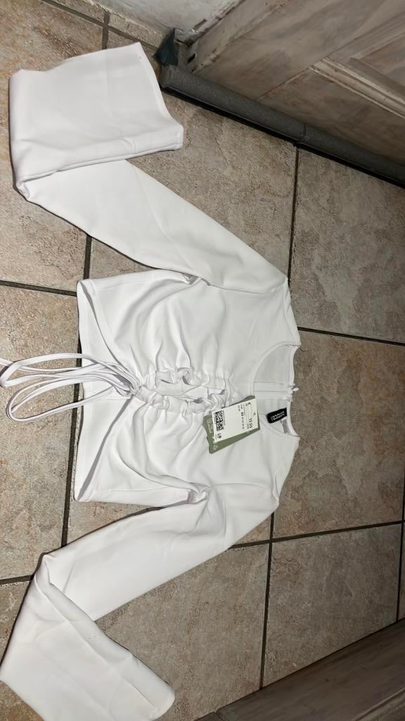 Top met lange mouwen, Ophalen, Wit, Nieuw, Lange mouw