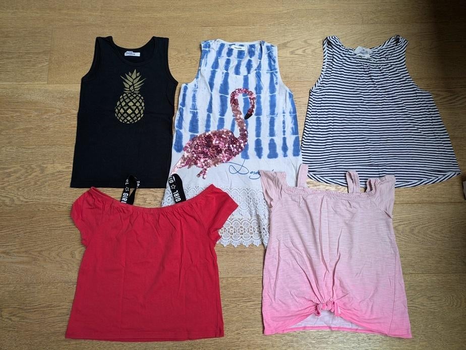 t-shirts sans manches fille - taille 140 (10 ans), Enlèvement, Utilisé, Fille