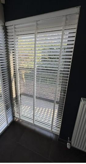 Houten jaloezie maatwerk Breedte 1m12, Ophalen, Wit