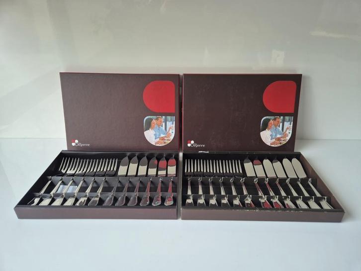 lot 2 coffrets Guy Degrenne fourchettes couteaux à poisson, Antiek en Kunst, Antiek | Bestek, Ophalen of Verzenden