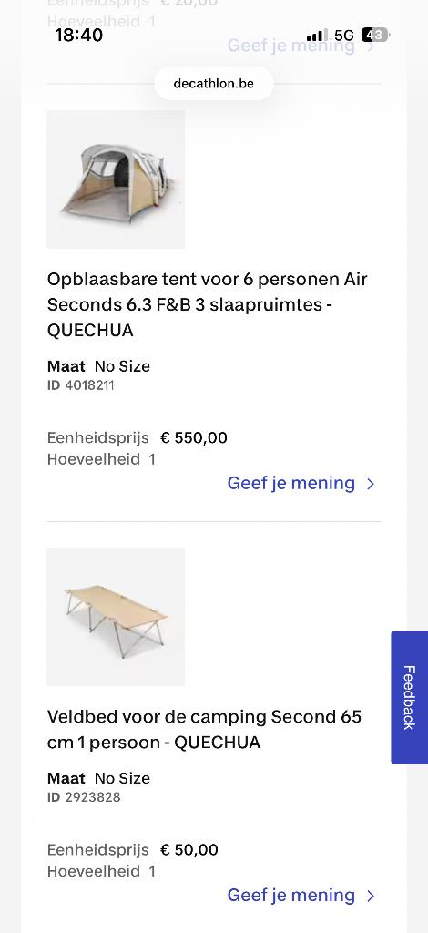 Opblaasbare tent 6 personen, Ophalen, Zo goed als nieuw, Tot en met 6