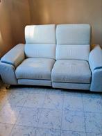 2-zits elektrische relaxbank in lichtgrijs leer, Ophalen, Leer