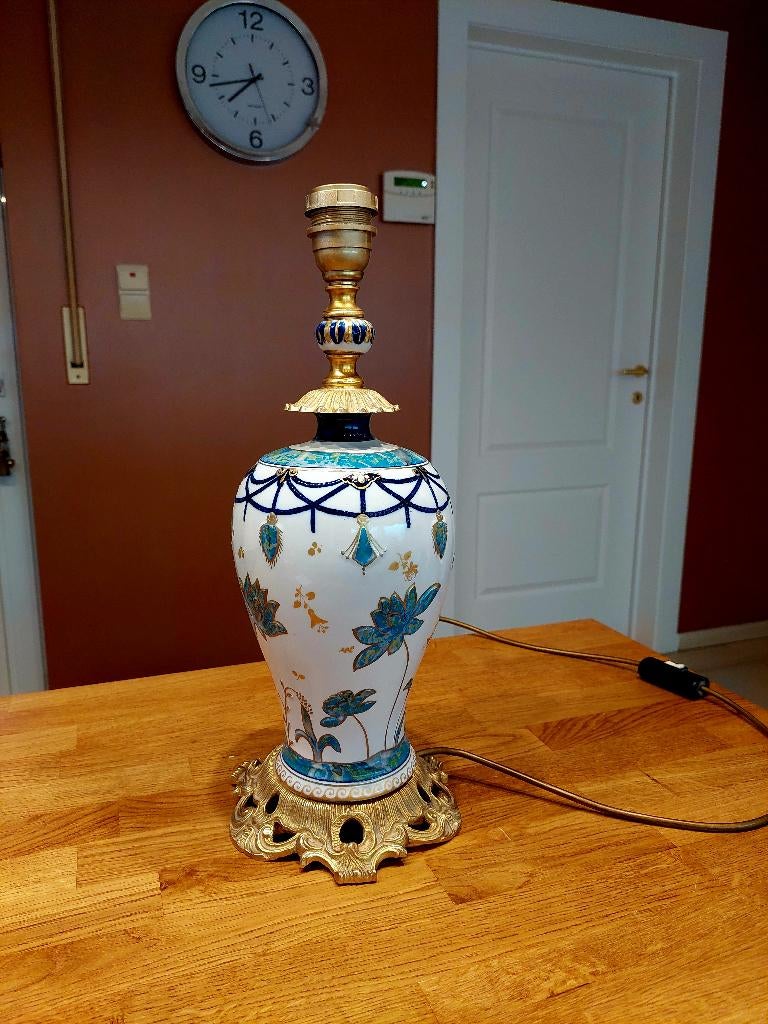 Tafellamp, Moins de 50 cm, Enlèvement ou Envoi, Handgeschilderd porselein, Comme neuf