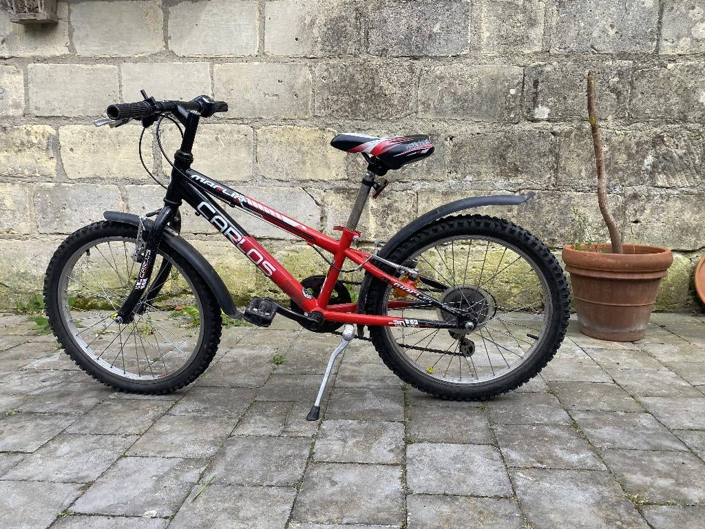 CARLOS rood-zwarte mountainbike voor kinderen 6 versnelling, Ophalen, Gebruikt, Carlos, Versnellingen