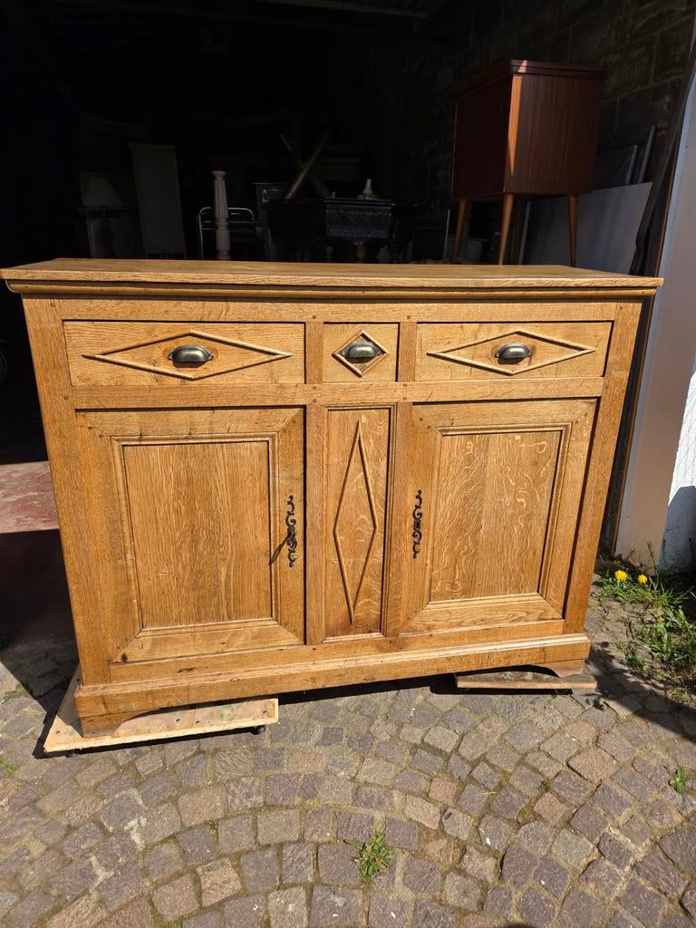 Prachtig oud dressoir, wasruimte van massief eikenhout., Ophalen, Eikenhout