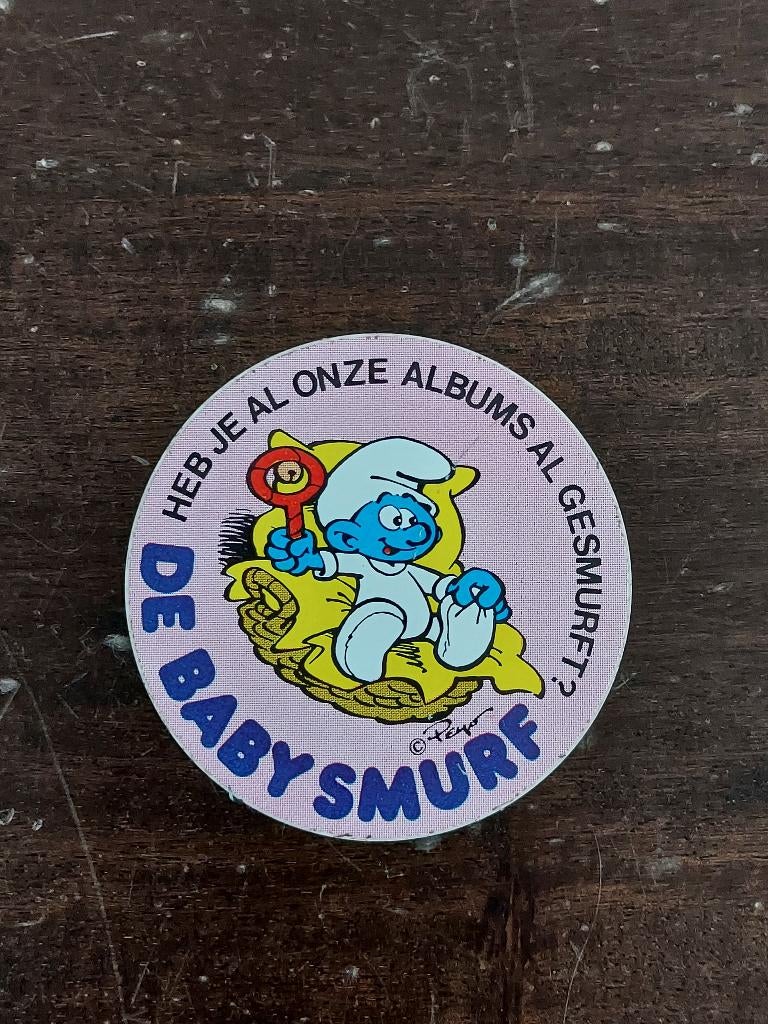 Peyo Smurfen - Sticker Babysmurf Dupuis, Verzamelen, Ophalen of Verzenden, Smurfen, Gebruikt, Plaatje, Poster of Sticker