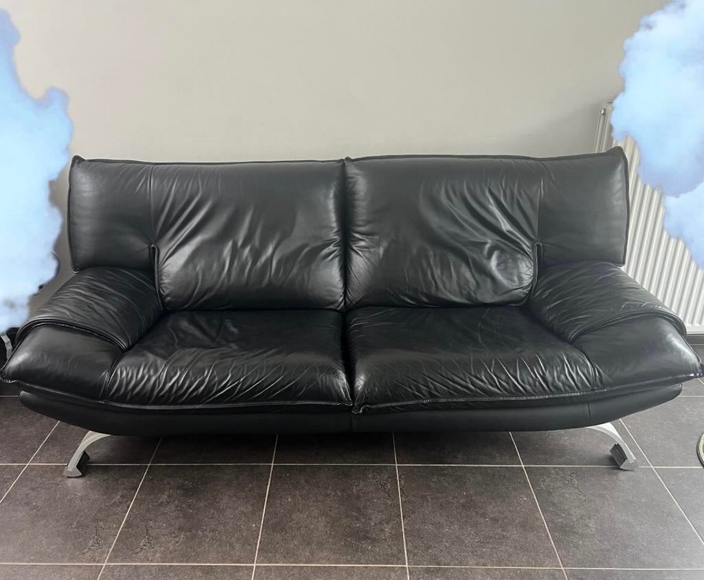 Leder zetel, Huis en Inrichting, Ophalen, Zo goed als nieuw