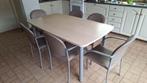 Supernette eettafel met 6 stoelen, Ophalen, Zo goed als nieuw, Vijf personen of meer