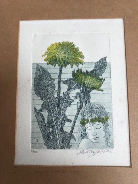 ets Ordrej Kocar, Eau-forte, Signé, 19 cm, 25 cm