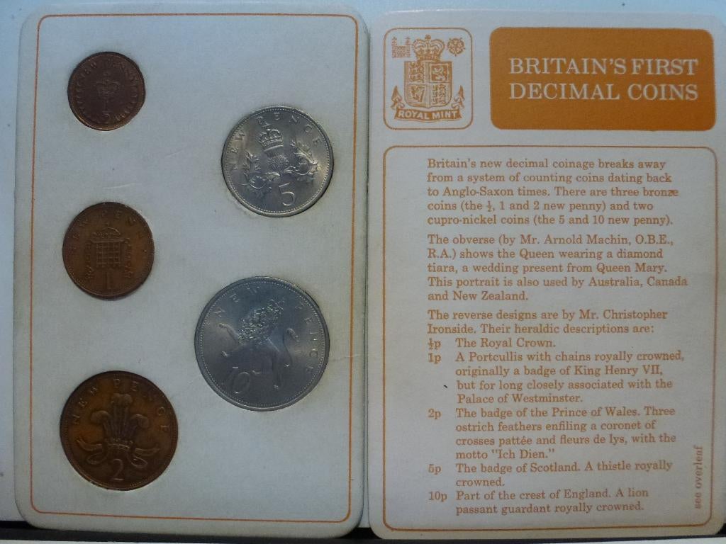 Set Britain's First Decimal Coins 1971, Postzegels en Munten, Munten | Europa | Niet-Euromunten, Setje, Overige landen, Ophalen of Verzenden
